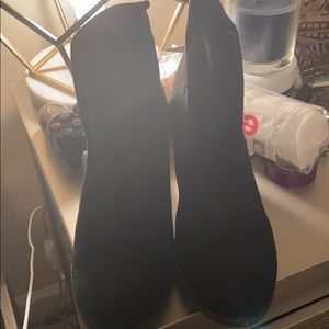 Black suede  wedge booties